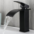 EKKO E131282B Tall Black Waterfall Basin Mixer