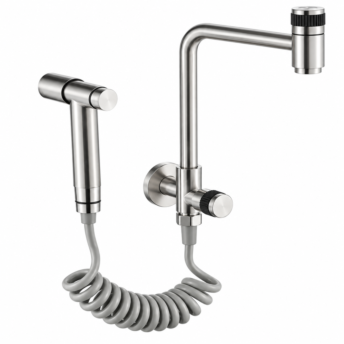 YunSaGa Y040103M Wall-Mounted Kitchen Faucet with Handheld Sprayer